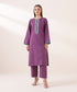 Women's Pret Printed Embroidered Magenta Khaddar A Line Shirt
